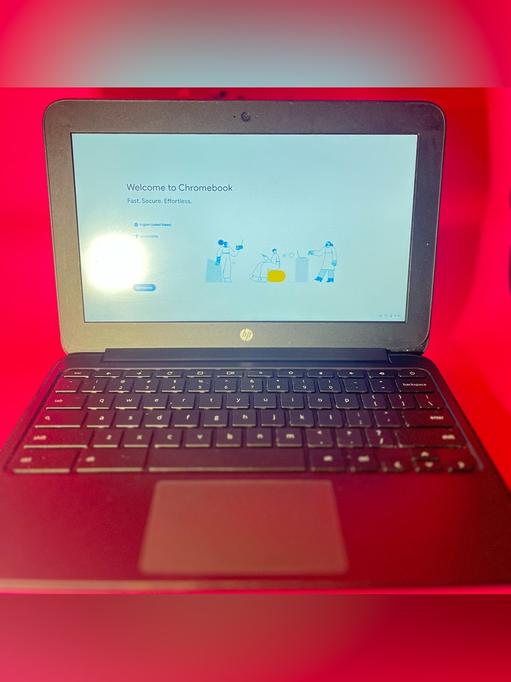 HP Black Chromebook Laptop with Built-in Webcam